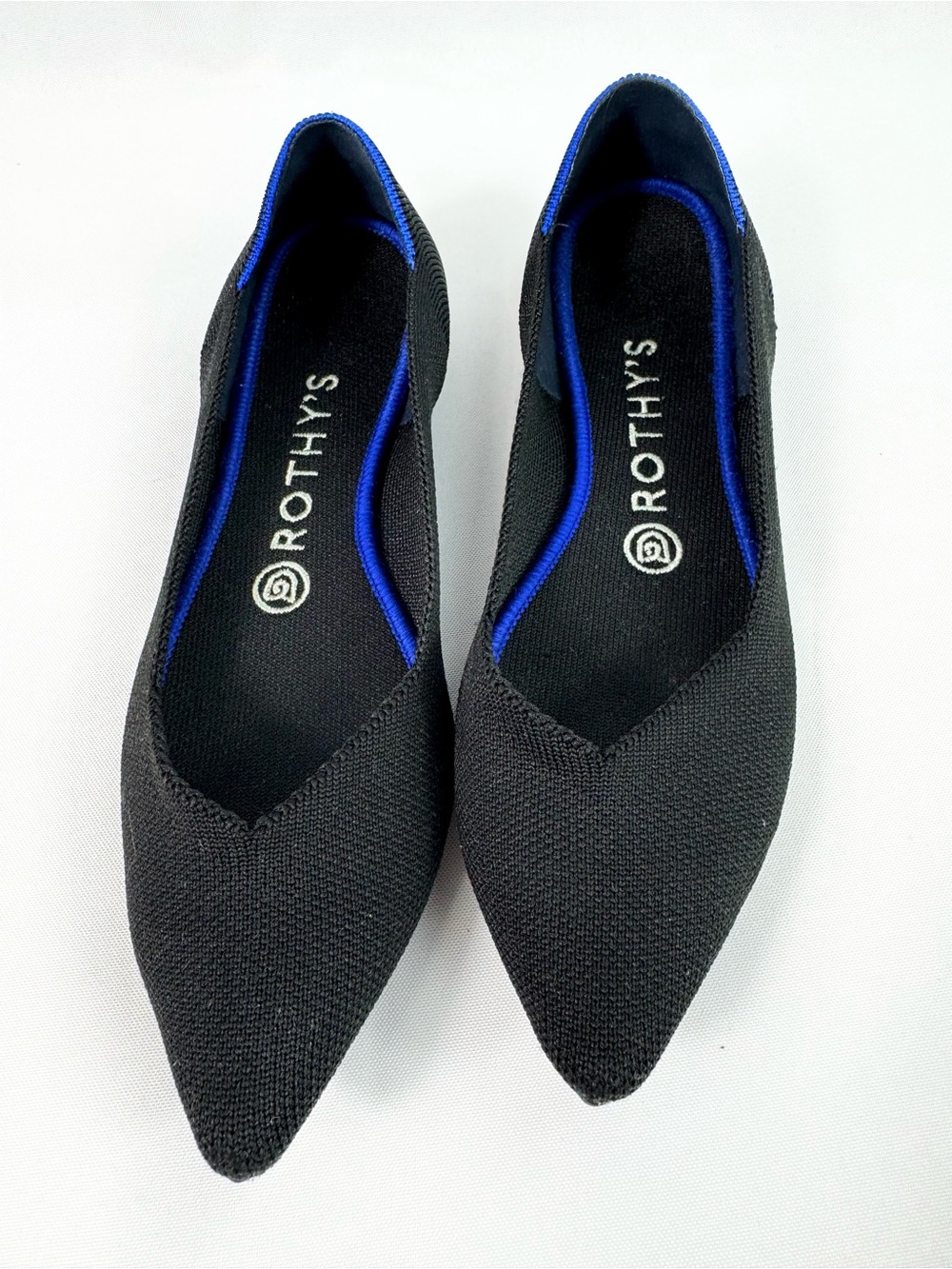 Rothy’s Women’s Black Knit The Point Ballet Flats Size 8